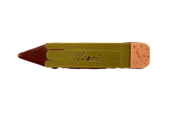 CRAYON FOURRÉ PRALINÉ vert ENROBÉ DE CHOCOLAT noir 70% MADAGASCAR