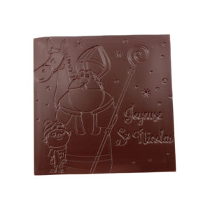 Tablette "St Nicolas" fourrée praliné enrobée chocolat noir (70% Madagascar)