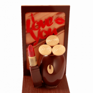 Montage rasoir  chocolat noir 70% madagascar et Rouge à lèvres fourré praliné