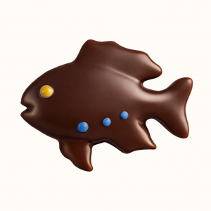 poisson fourré praliné enrobé chocolat noir 70% Madagascar