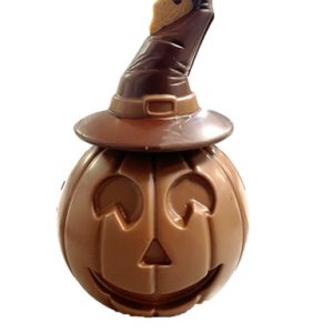Citrouille chocolat au lait 40% Côte d'Ivoire+ chapeau chocolat noir 70% Madagascar