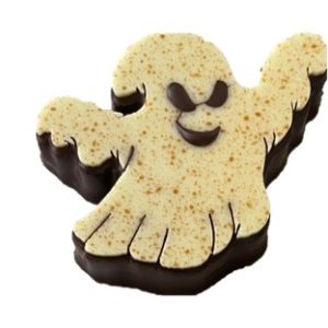 fantôme fourré praliné enrobé de chocolat noir 70%