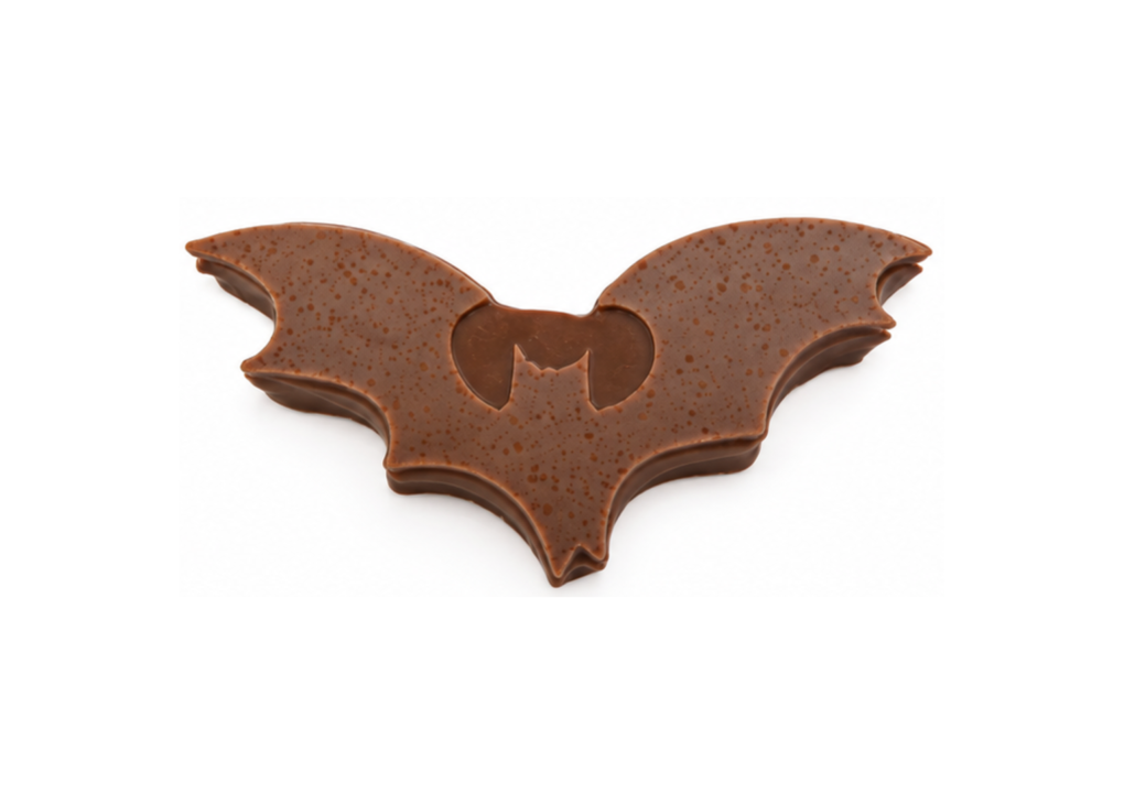 chauve-souris fourrée praliné enrobée de chocolat lait 40% Côte d'Ivoire