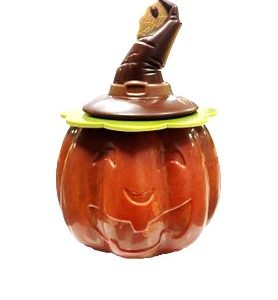 Citrouille chocolat noir 70% Madagascar garnie de 10 bouchons assortis